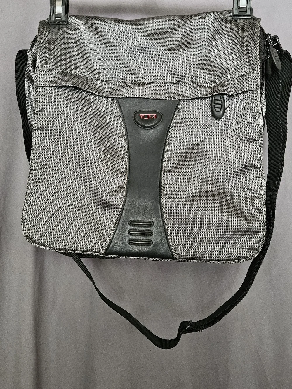 Tumi Gray and Black Messenger Bag for Men